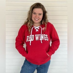 Detroit Red Wings Lace Up Hoodie Women's Size M